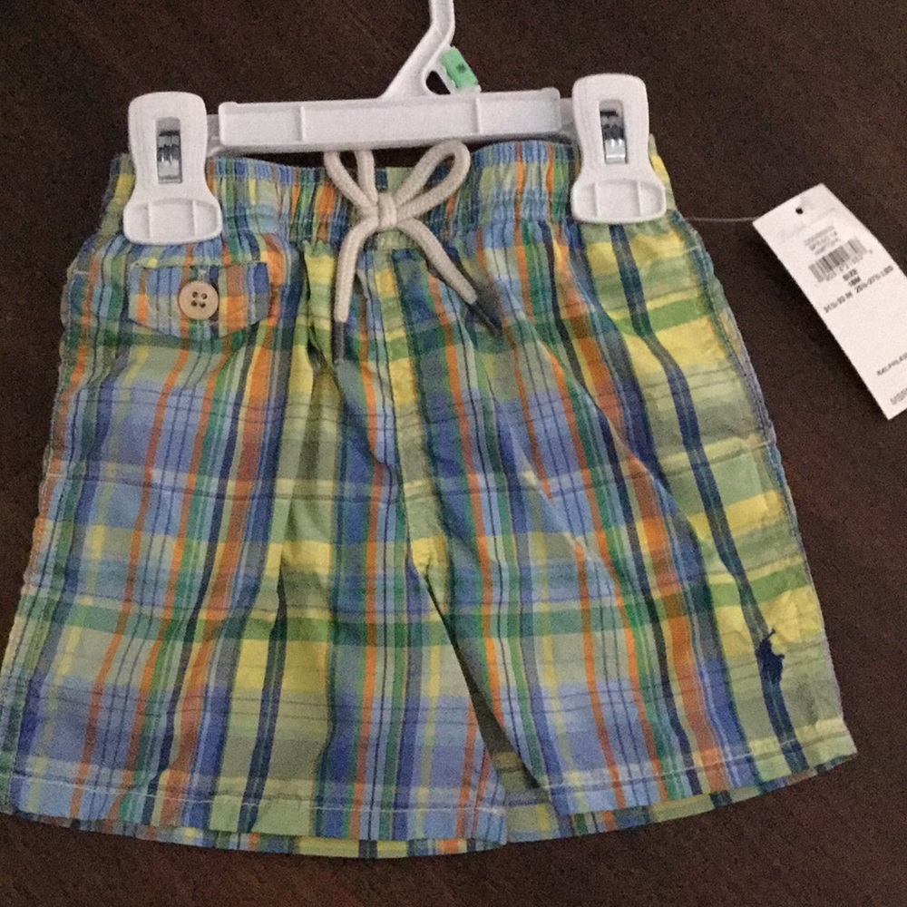 Ralph Lauren Boys Plaid Swimming Trunks NWT